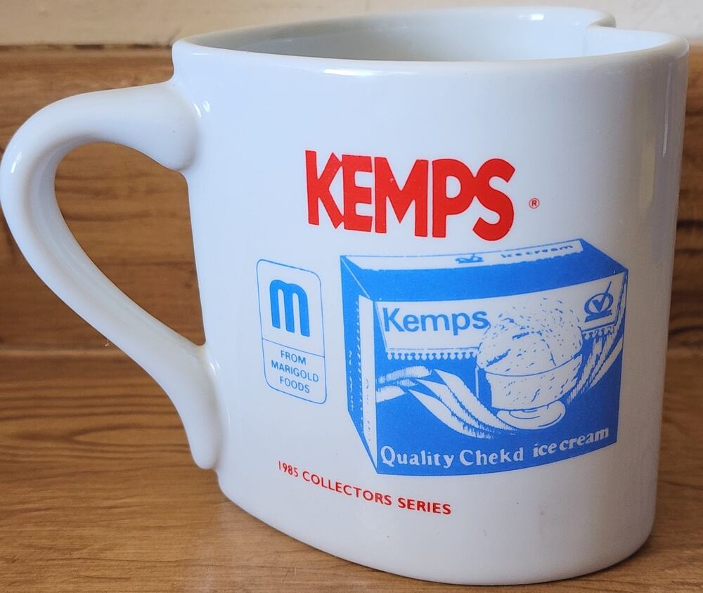 1985 Kemp's MARIGOLD FOODS Heart Shaped Ice Cream Mug Cup Collectors Series Rare